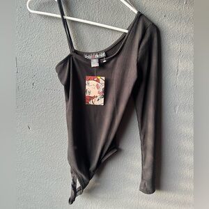 Polly & Esther Ribbed Black Top